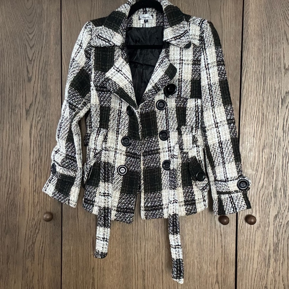 Double Breasted Tweed Pea Coat